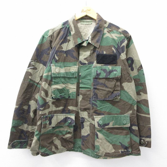 【50%OFF】ミリタリー 90s コンバットジャケット ウッドランドカモ グリーン L | 古着