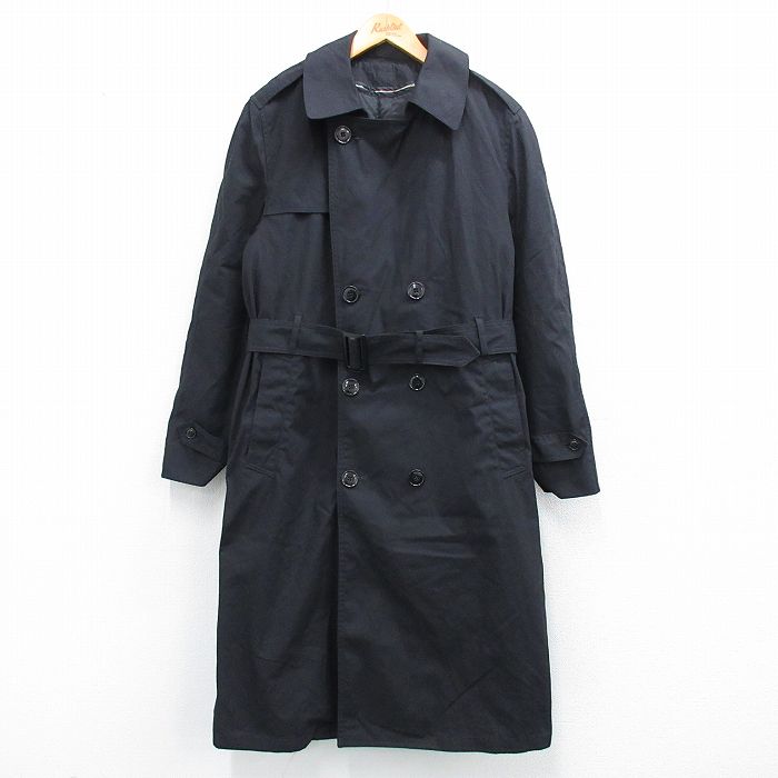 L★古着 長袖 ミリタリー コート メンズ 00年代 00s ロング丈 USA製 黒 ブラック 25oct22 中古 アウター