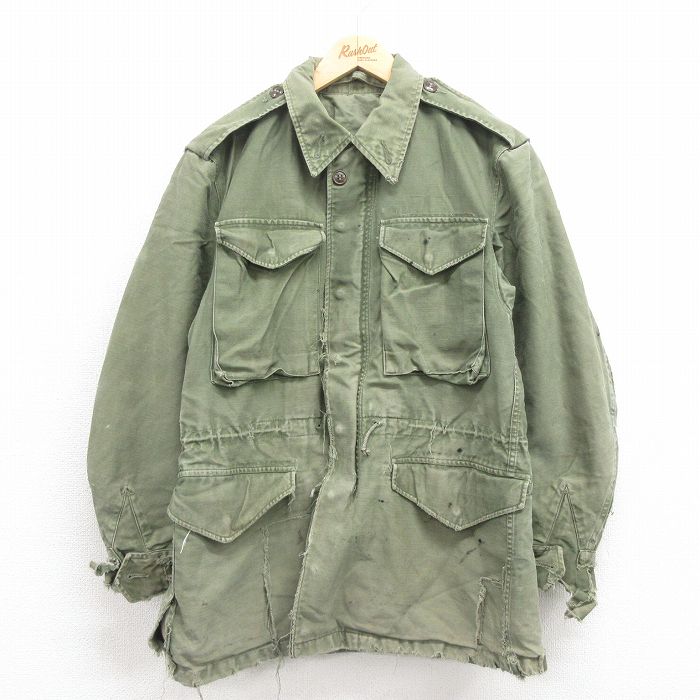 S★古着 長袖 ビンテージ ミリタリー フィールド ジャケット メンズ 50年代 50s M-51 ボロ USA製 緑 グリーン 【spe】 25oct25 中古 アウター フライト