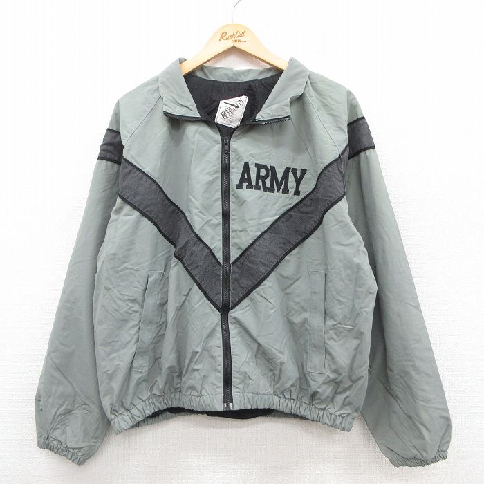 XL★古着 長袖 ミリタリー ナイロン ジャケット メンズ 00年代 00s アーミー ARMY リフレクター 大きいサイズ USA製 グレー他 内側メッシュ 25oct28 中古 アウター フライト