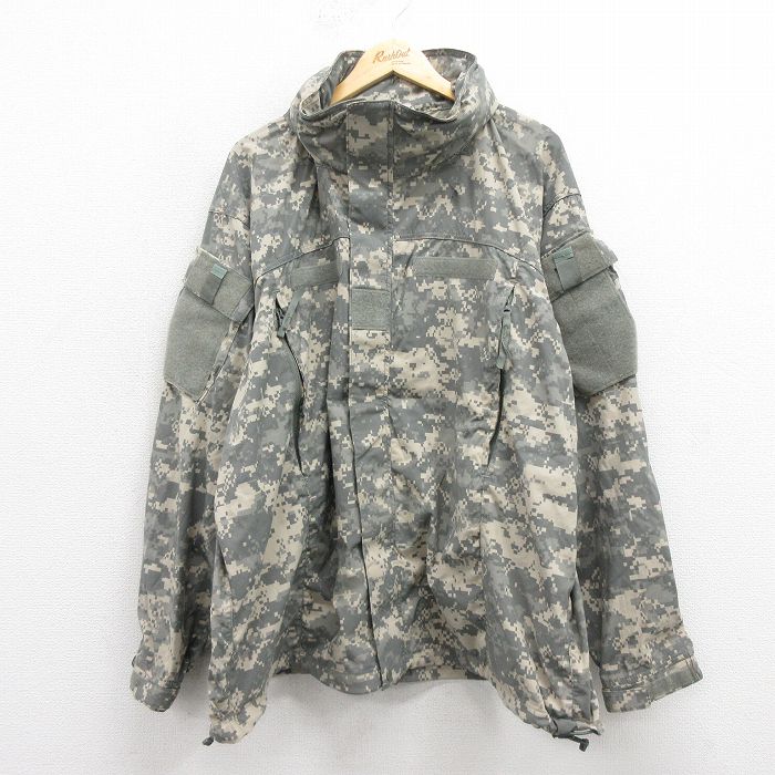 XL★古着 長袖 ミリタリー ジャケット メンズ 00年代 00s ECWCS GEN3 レベル3 大きいサイズ デジタルカモ USA製 グレー 迷彩 25oct29 中古 アウター フライト