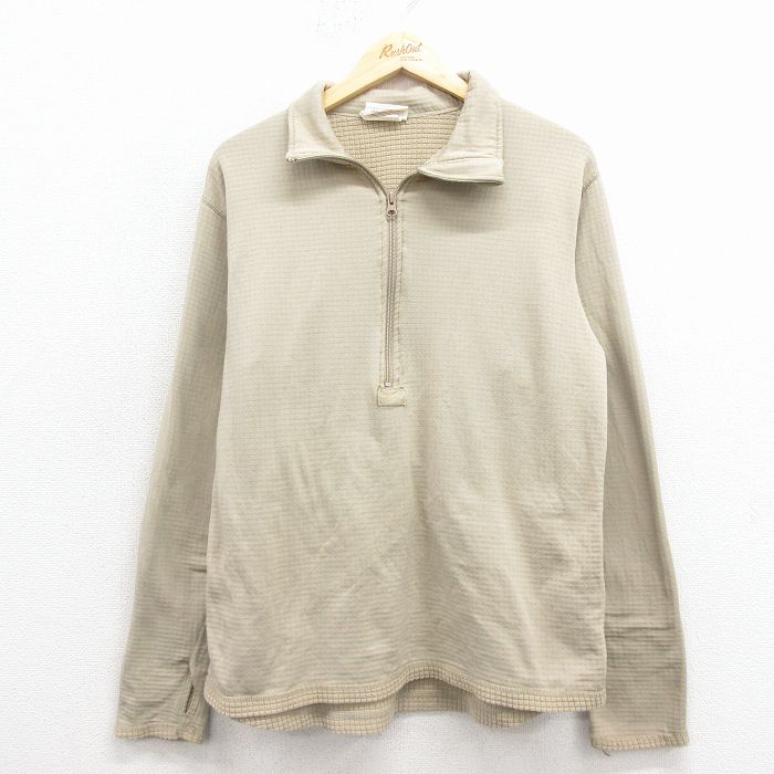S★古着 長袖 ミリタリー ハーフジップ フリース ジャケット メンズ 00年代 00s ECWCS GEN3 レベル3 USA製 ベージュ 25nov12