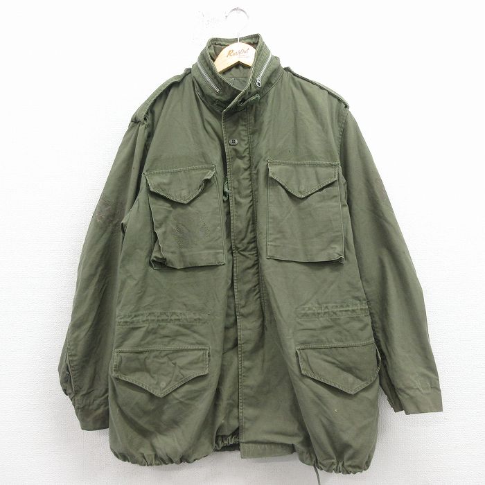 XL★古着 長袖 ビンテージ ミリタリー フィールド ジャケット メンズ 60年代 60s M-65 ロング丈 USA製 緑 25nov17
