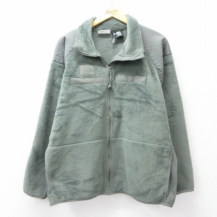 XL★古着 長袖 ミリタリー フリース ジャケット メンズ ECWCS GEN3 レベル3 ポーラテック 大きいサイズ USA製 緑系 25nov21