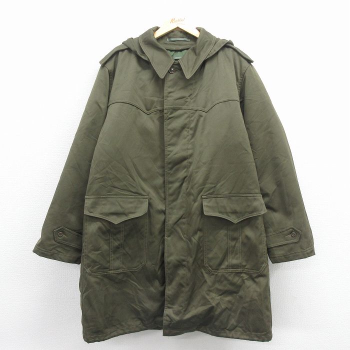 XL★古着 長袖 ミリタリー ジャケット コート メンズ 80年代 80s クロアチア軍 ライナー付き ロング丈 緑【spe】 25nov25