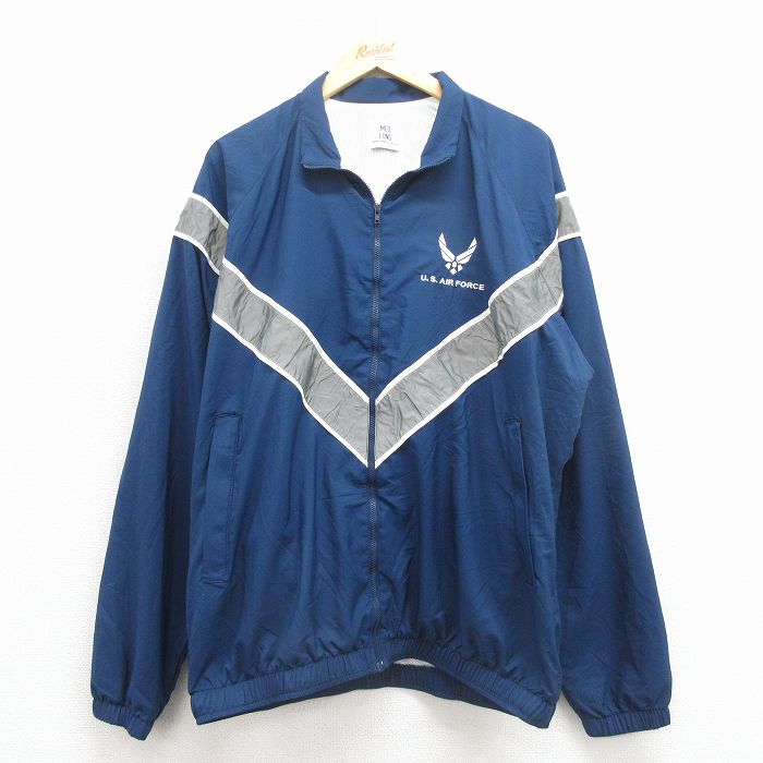 XL★古着 長袖 ミリタリー ジャケット メンズ USエアフォース リフレクター USA製 紺他 内側メッシュ 25nov29