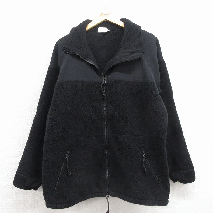 XL★古着 長袖 ミリタリー フリース ジャケット メンズ ポーラテック 黒 25nov29