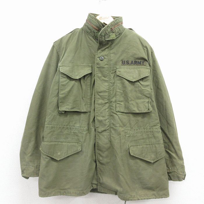 L★古着 長袖 ビンテージ ミリタリー フィールド ジャケット メンズ 70年代 70s M-65 USアーミー USA製 緑 25dec06