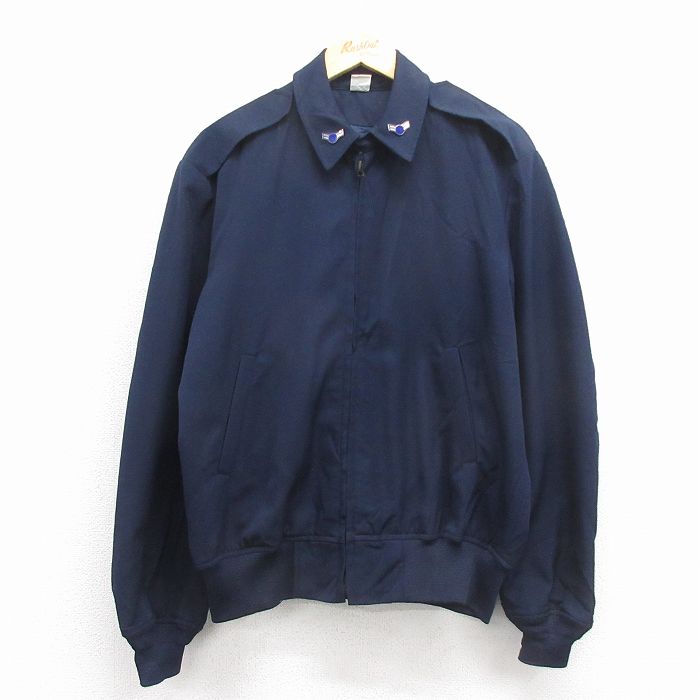 L★古着 長袖 ミリタリー ジャケット メンズ 80年代 80s USAF USA製 紺 26jan07