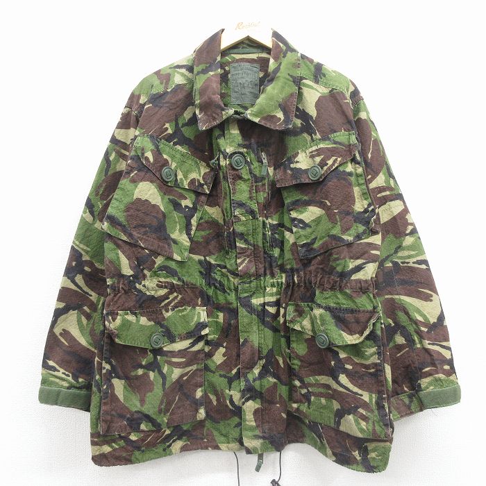 XL★古着 長袖 ミリタリー フィールド ジャケット メンズ イギリス軍 緑 迷彩 26feb13