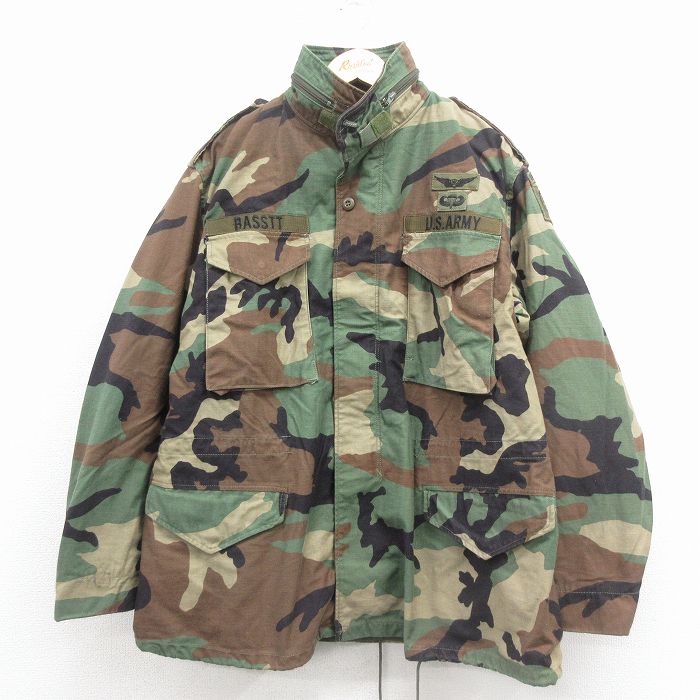 90s M-65ミリタリージャケット パラシュート部隊 グリーン迷彩 XL | 古着