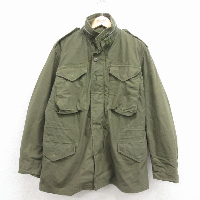 M★古着 長袖 ビンテージ ミリタリー フィールド ジャケット メンズ 70年代 70s 緑 26feb21