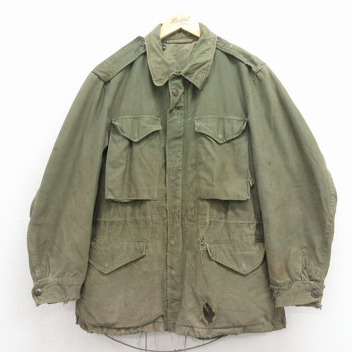 M-51 50s ミリタリーフィールドジャケット ボロ グリーン L | 古着