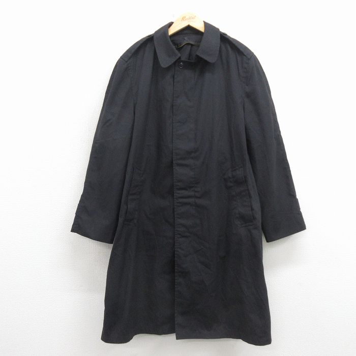 L★古着 長袖 ミリタリー コート メンズ 00年代 00s ロング丈 USA製 黒【spe】 26mar13