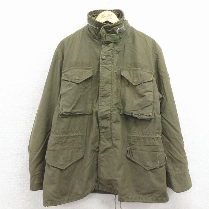 L★古着 長袖 ビンテージ ミリタリー ジャケット メンズ 60年代 60s M-65 緑【spe】 26mar16