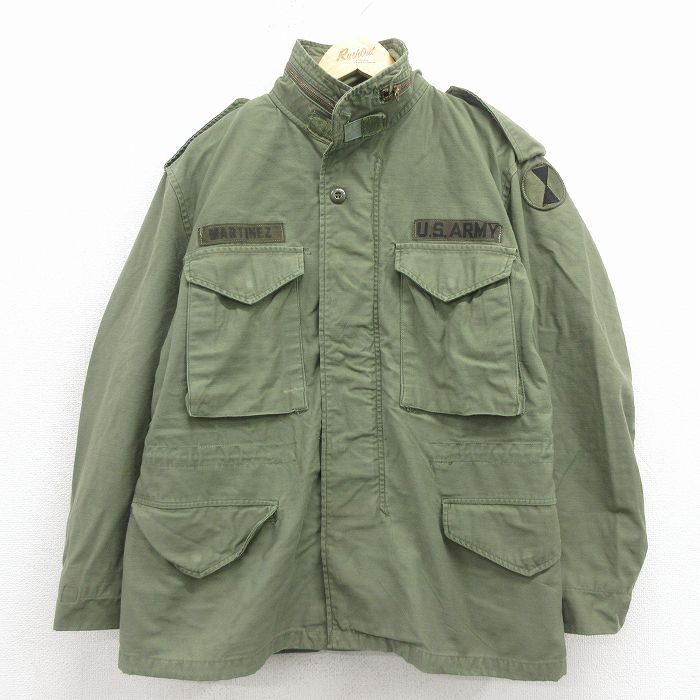 L★古着 長袖 ミリタリー フィールド ジャケット メンズ 80年代 80s M-65 USアーミー USA製 緑 26apr02