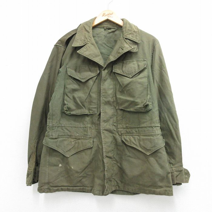 M★古着 長袖 ビンテージ ミリタリー フィールド ジャケット メンズ 40年代 40s M-43 USA製 緑 26apr21