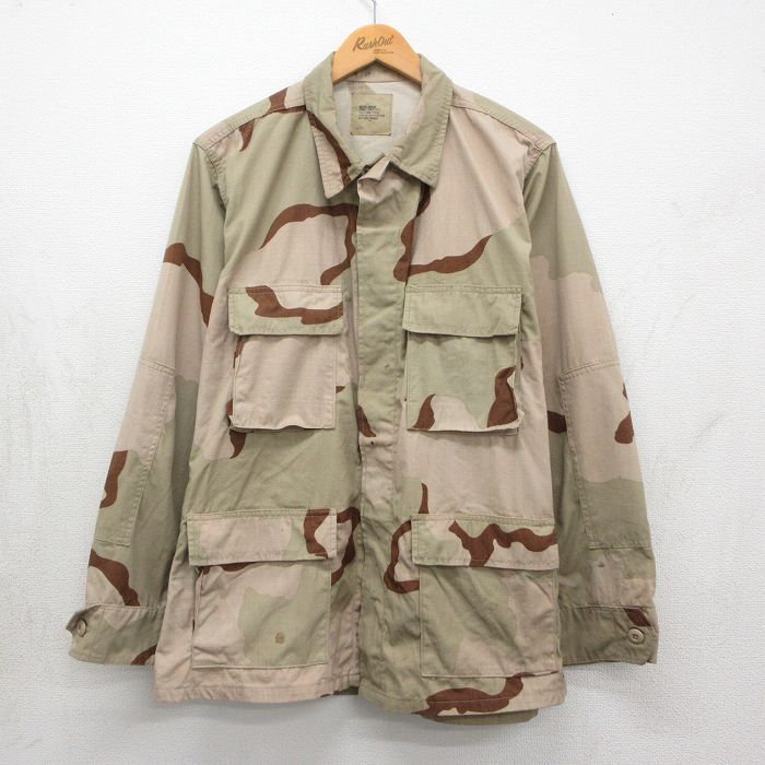 ミリタリー 90s コンバットジャケット リップストップ デザートカモ L | 古着