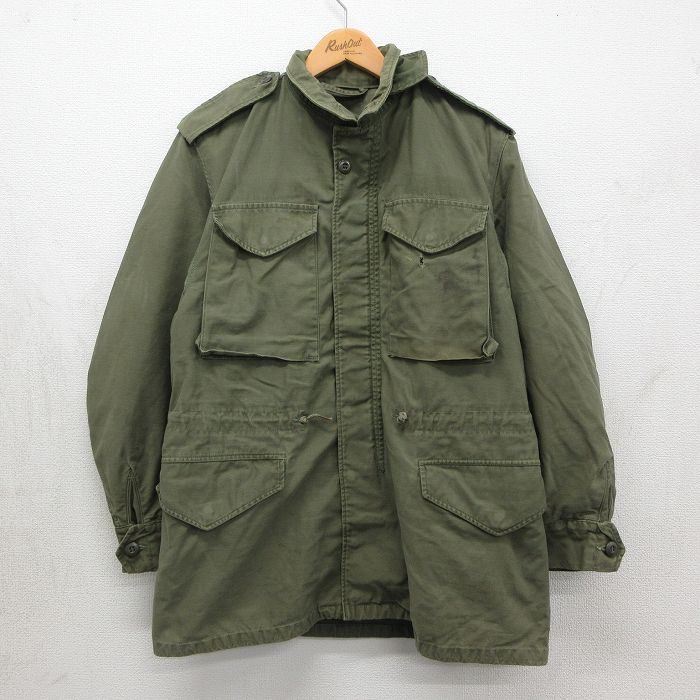M★古着 長袖 ビンテージ ミリタリー フィールド ジャケット メンズ 60年代 60s M-65 セカンドタイプ カーキ【spe】 26may13