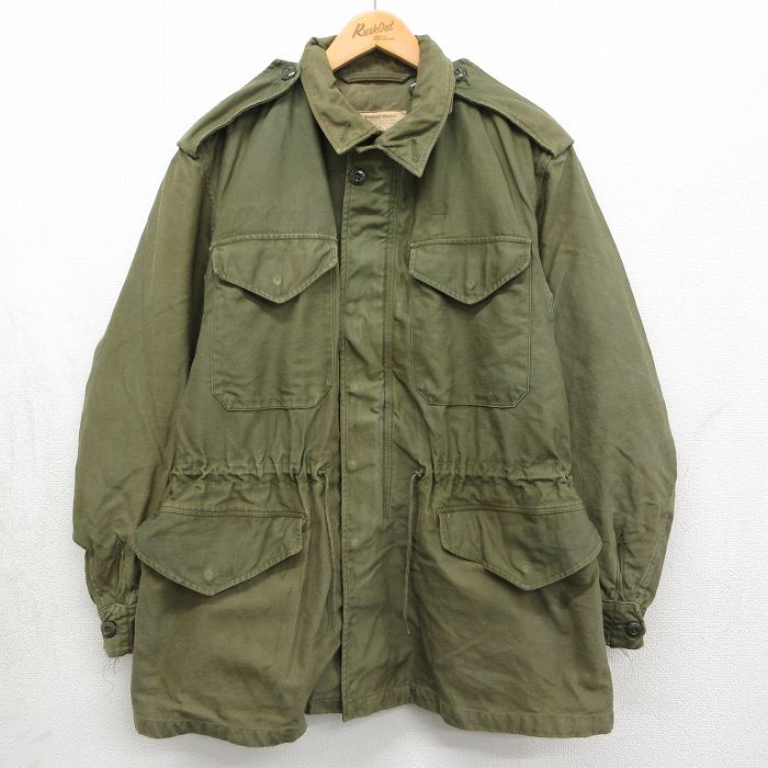 L★古着 長袖 ビンテージ ミリタリー フィールド ジャケット メンズ 60年代 60s M-51 コットン USA製 カーキ【spe】 26may13