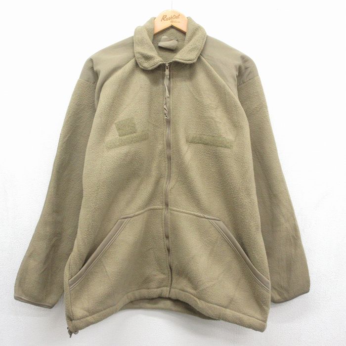 ミリタリーフリースジャケット カーキ メンズL相当 | 古着