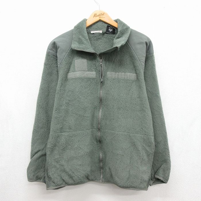 XL★古着 長袖 ミリタリー フリース ジャケット メンズ ECWCS GN3 レベル3 USA製 カーキ 26aug06