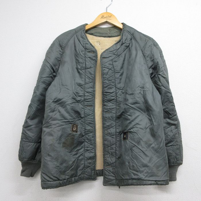 M★古着 長袖 ビンテージ ミリタリー ライナー ジャケット メンズ 50年代 50s USAF ラグラン USA製 グレー 内側ボア【spe】 26aug10