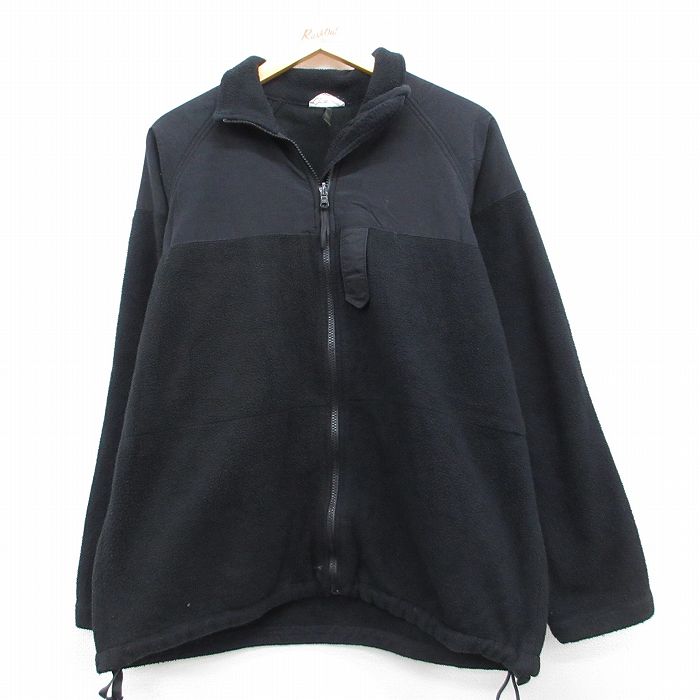 ミリタリー 00s フリースジャケット USネイビー ブラック メンズL相当 | 古着