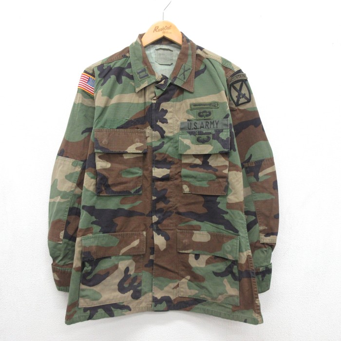 US ARMY 90s ミリタリージャケット パラシュート部隊 グリーン迷彩 メンズM相当 | 古着