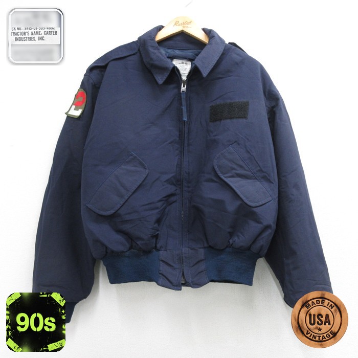 ミリタリー 90s 長袖ジャケット フラップポケット ネイビー メンズXL相当 | 古着