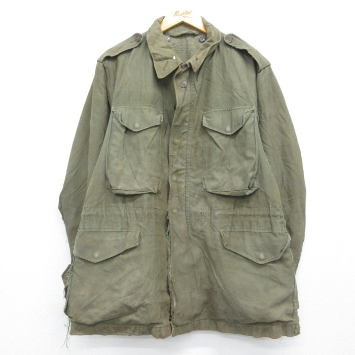 古着通販 L☆古着 長袖 ビンテージ ミリタリー ジャケット メンズ 50
