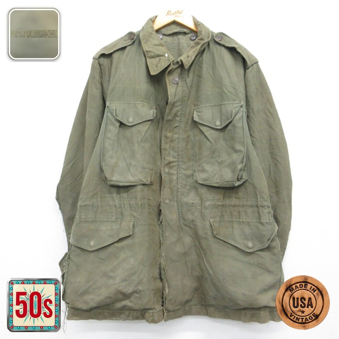 M-51 50s フィールドジャケット フラップポケット カーキ メンズL相当 | 古着