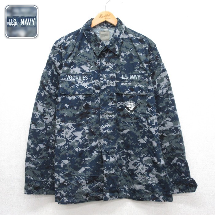 U.S.NAVY 長袖ミリタリージャケット デジタルカモ メンズL相当 | 古着