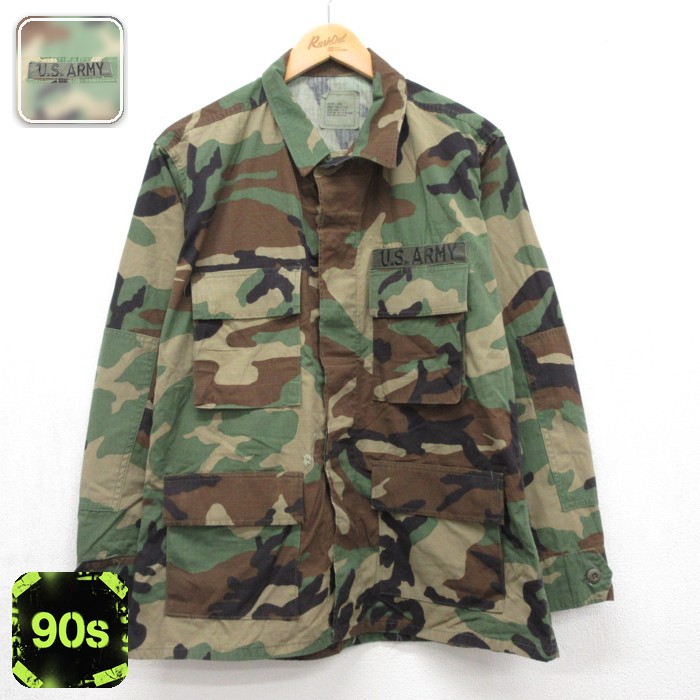 U.S.ARMY 90s コンバットジャケット ウッドランドカモ グリーン メンズL相当 | 古着