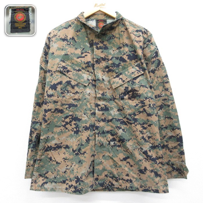 USMC 長袖ミリタリージャケット デジタルカモ ブラウン メンズL相当 | 古着