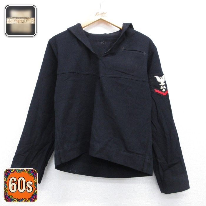 US NAVY 60s セーラージャケット ウール ブラック メンズM相当 | 古着