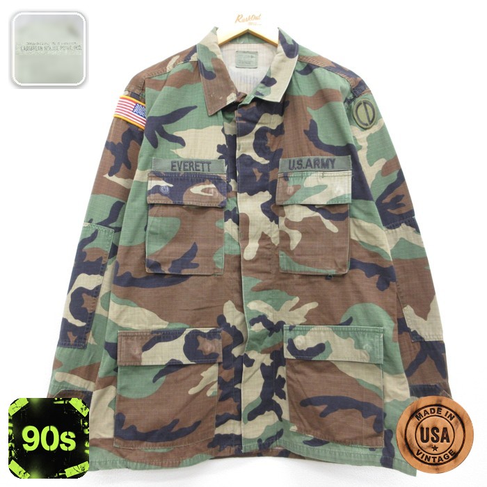 古着通販 L☆古着 US ARMY 長袖 ミリタリー ジャケット メンズ 90年代