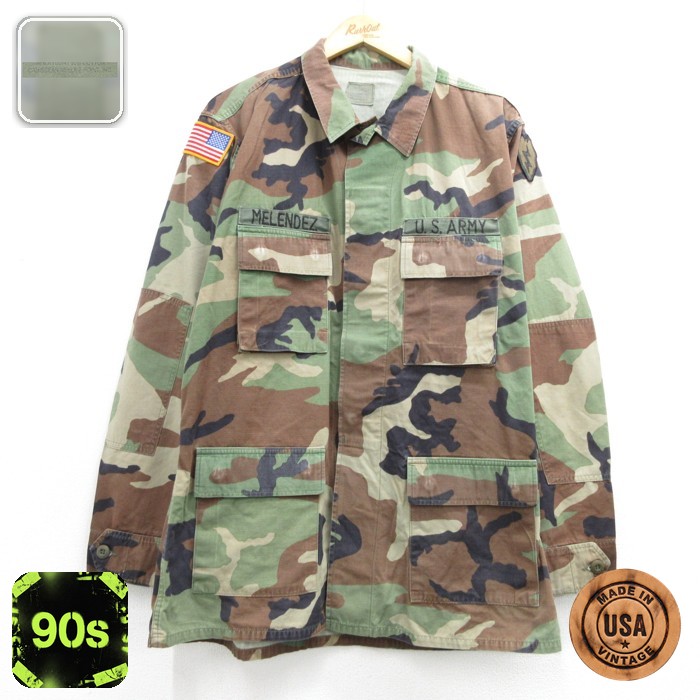 ウッドランドカモ BDU 90s 長袖ミリタリージャケット コンバット カーキ メンズXL相当 | 古着