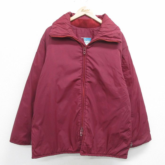 L★古着 デュオフォールド 長袖 ナイロン ジャケット メンズ 80年代 80s タロン エンジ 内側キルティング 24jan20 中古 アウター