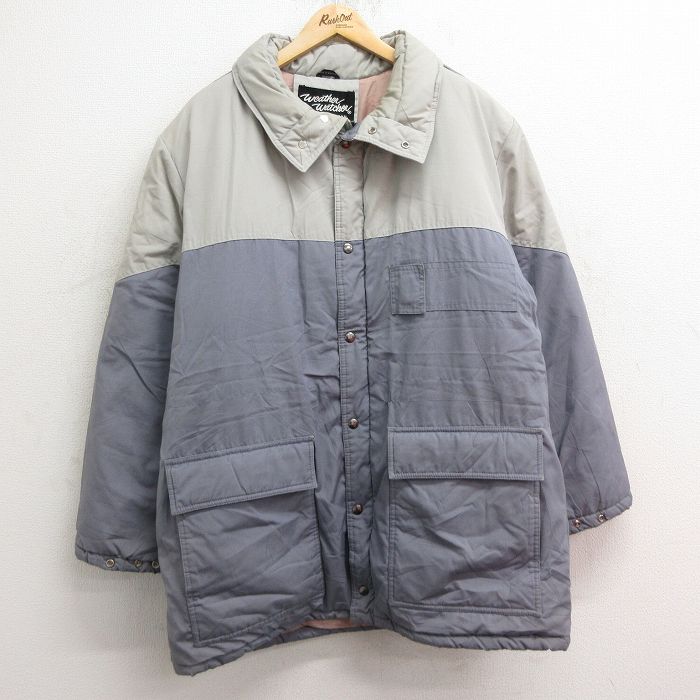 XL★古着 長袖 ジャケット メンズ 90年代 90s ツートンカラー グレー他 24sep30 中古 アウター