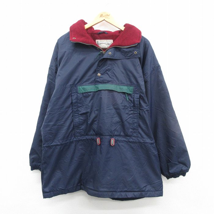 【50%OFF】エアロポステール 00s ハーフジップナイロンジャケット 内側フリース ネイビー XL | 古着
