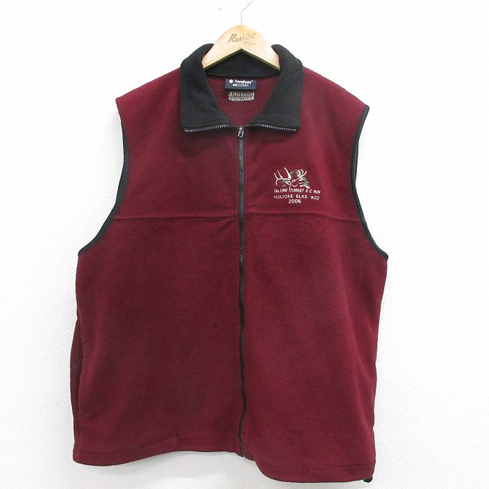 L★古着 フリース ベスト メンズ 00年代 00s HOLYOKE Landway USA製 エンジ系他 24nov08 中古 アウター