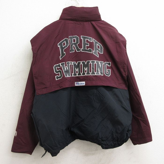 XL★古着 長袖 アノラック ジャケット メンズ 90年代 90s PREP スイミング ゴアテックス ツートンカラー 大きいサイズ 黒他 ブラック 24nov20 中古 アウター