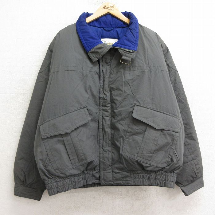XL★古着 ロンドンフォグ 長袖 ダウン ジャケット メンズ 90年代 90s 大きいサイズ 濃グレー 24nov20 中古 アウター