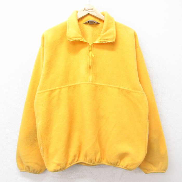 L★古着 EMS 長袖 ハーフジップ フリース ジャケット メンズ 90年代 90s 黄 イエロー 24nov22 中古 アウター