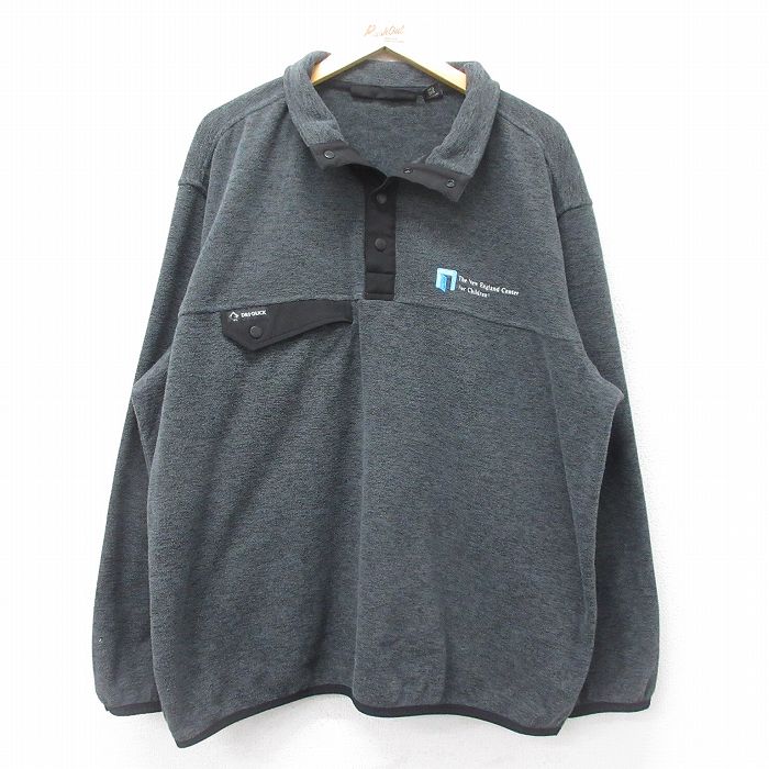 XL★古着 長袖 フリース ジャケット メンズ スナップT New England 大きいサイズ 濃グレー 24nov22 中古 アウター