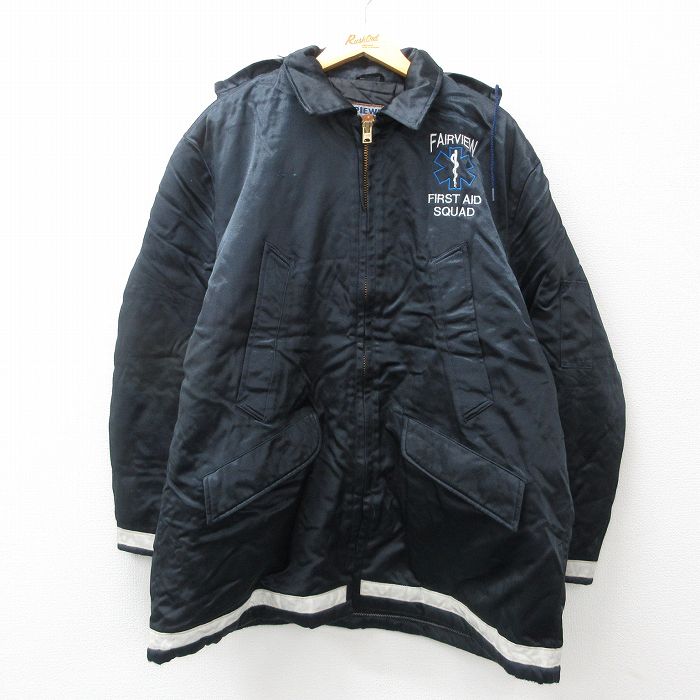 FAIRVIEW 90s パーカージャケット 内側キルティング ネイビー XL | 古着