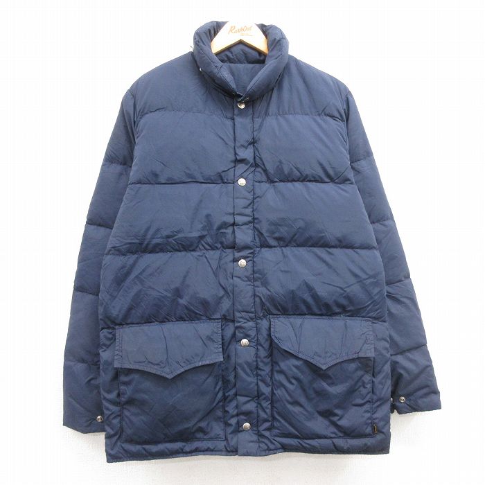 M★古着 ウールリッチ WOOLRICH 長袖 ナイロン ダウン ジャケット メンズ 80年代 80s 紺 ネイビー 24dec06 中古 アウター
