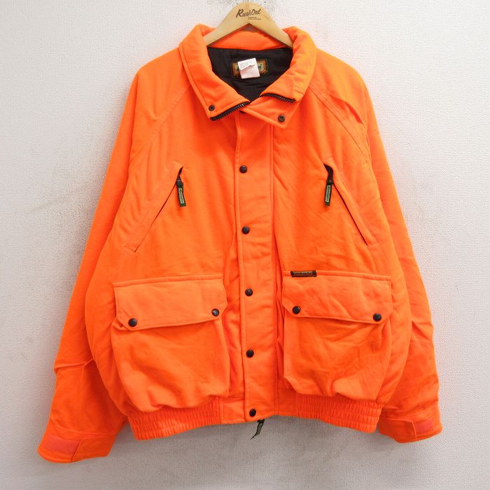 XL★古着 長袖 ジャケット メンズ ラグラン 大きいサイズ オレンジ 24dec07 中古 アウター