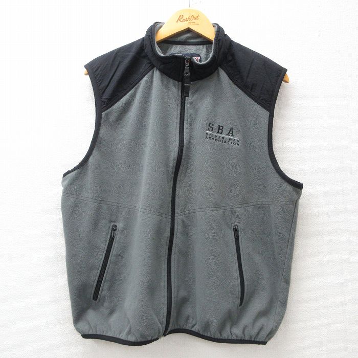 【20%OFF】L★古着 ジャンスポーツ フリース ベスト メンズ 00年代 00s SBA グレー他 24dec09 中古 アウター